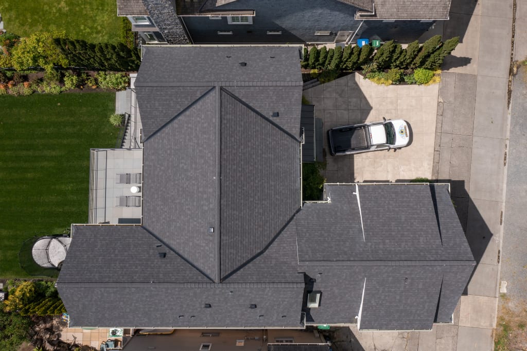 laurelhurst-roof-drone-view | Guardian Roofing, Gutters & Insulation Laurelhurst Roof - Drone View