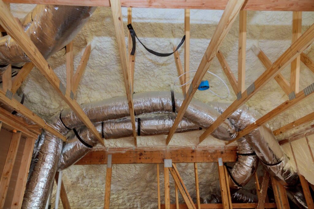 attic-with-spray-foam-insulation | Guardian Roofing, Gutters & Insulation Attic with spray foam insulation