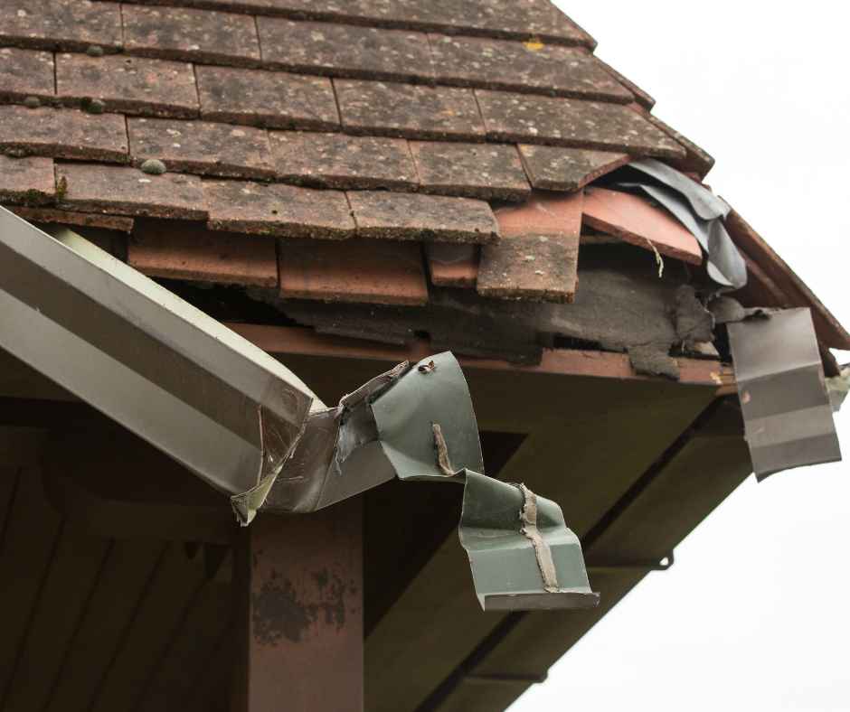 Roof damage after a storm