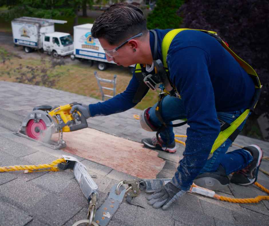 Conducting roof work