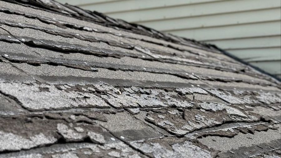 Damaged shingles